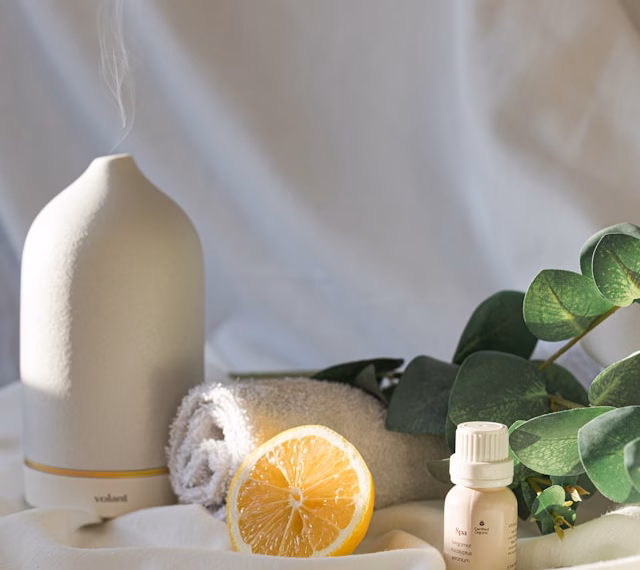 Préparation d'un désodorisant maison recette grand-mère avec des ingrédients naturels pour un intérieur premium.