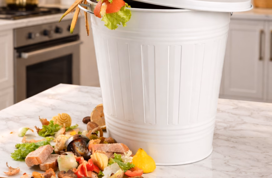 Application d'un désodorisant poubelle naturel dans une cuisine de luxe entretenue par NOBO.