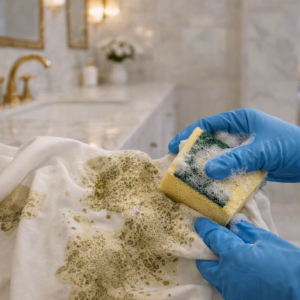 technique experte pour enlever moisissure tissu sur un textile de luxe.