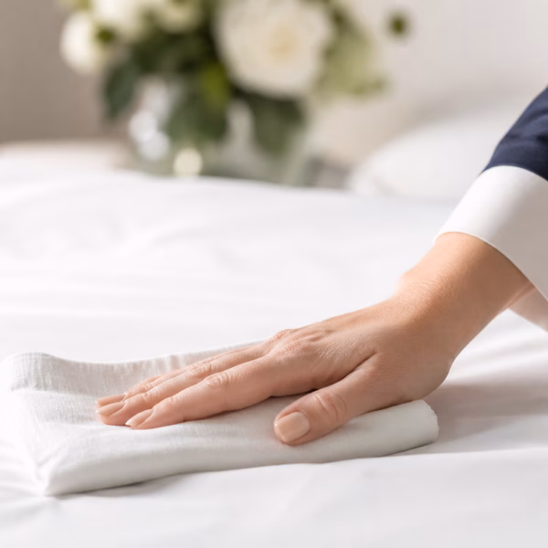 Méthode experte NOBO pour enlever tache carotte sur une nappe en lin blanc