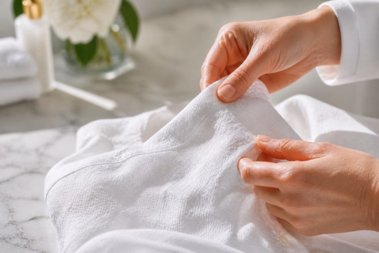 Nettoyage d'une tache de transpiration incrustée sur une chemise blanche haut de gamme - Expertise NOBO.