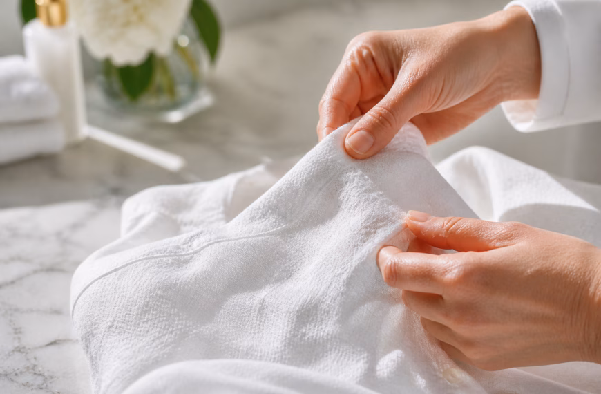 Nettoyage d'une tache de transpiration incrustée sur une chemise blanche haut de gamme - Expertise NOBO.